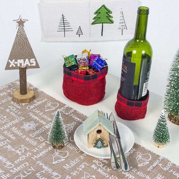 2 Sets Christmas Eve Cloth Mini Candy Apple Storage Basket Decoration (Green) - Image 4