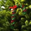 2 PCS Christmas Tree Tops Christmas Candy Cane Bells Decoration Pendant (Green and Red)