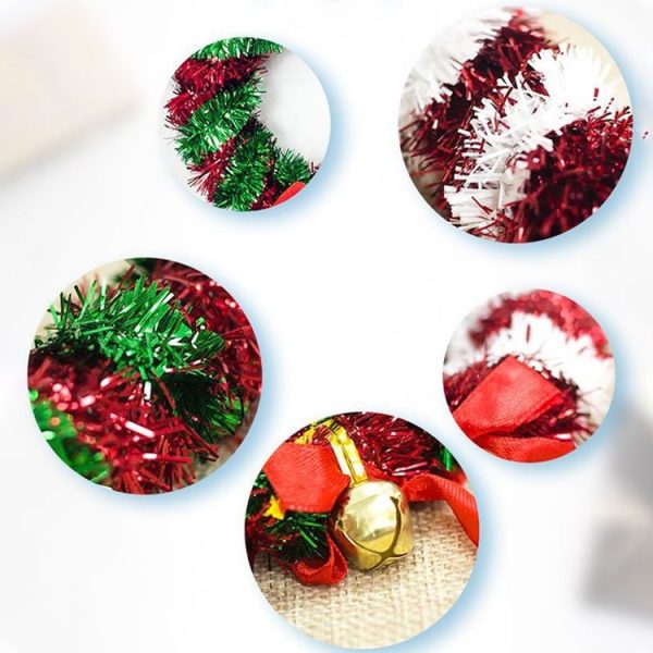 2 PCS Christmas Tree Tops Christmas Candy Cane Bells Decoration Pendant (Green and Red) - Image 3
