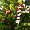 2 PCS Christmas Tree Tops Christmas Candy Cane Bells Decoration Pendant (Green and Red) - Image 4