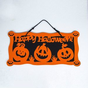 2 PCS Halloween Creative Bat Bone Decoration Pendant Doorplate (Pumpkin)