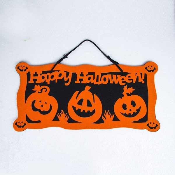 2 PCS Halloween Creative Bat Bone Decoration Pendant Doorplate (Pumpkin) - Image 2
