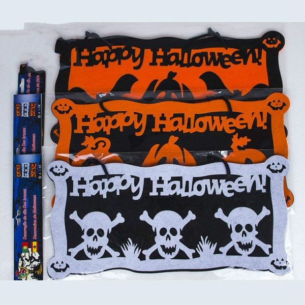 2 PCS Halloween Creative Bat Bone Decoration Pendant Doorplate (Pumpkin) - Image 3