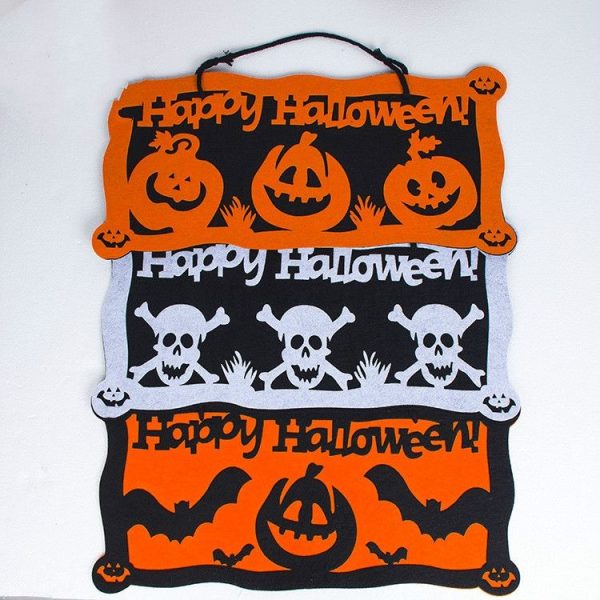 2 PCS Halloween Creative Bat Bone Decoration Pendant Doorplate (Pumpkin) - Image 4