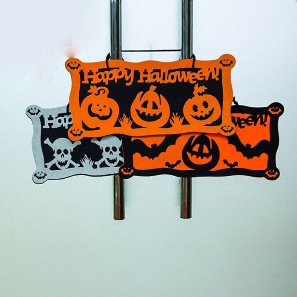 2 PCS Halloween Creative Bat Bone Decoration Pendant Doorplate (Pumpkin) - Image 5
