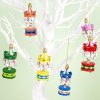 12 PCS Christmas Decorations Carousel Decorations Christmas Tree Wood Decoration Pendant - Image 4