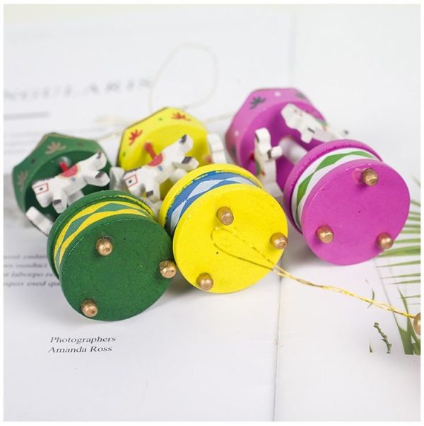 12 PCS Christmas Decorations Carousel Decorations Christmas Tree Wood Decoration Pendant - Image 5