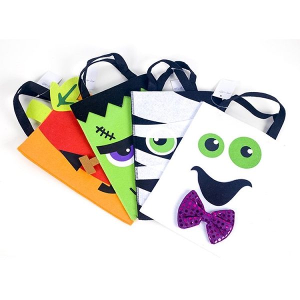 2 PCS Halloween Decoration Fabric Felt Portable Storage Bag Children Trick or Treat Sugar Candy Bag, Size: B Section Black and White Bandage - Image 4