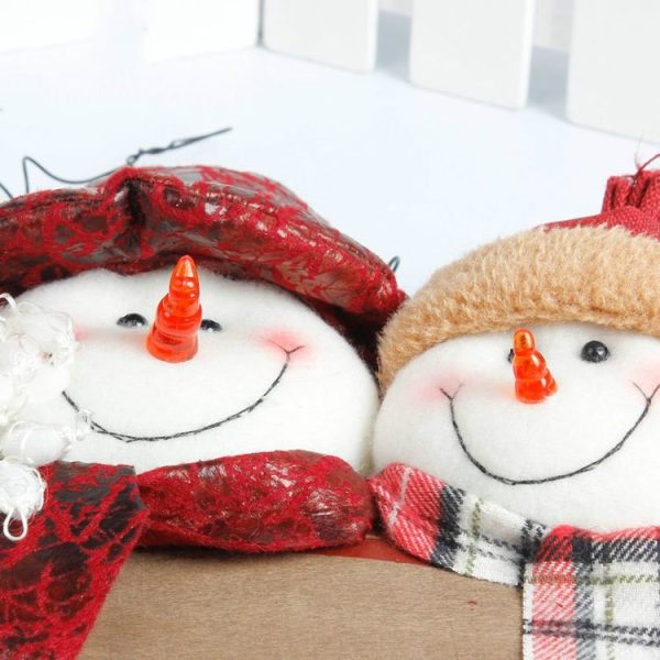 Christmas Decorations Pendant Santa Snowman Fabric Doll Hanging Living Room Window Decoration (Red Edge) - Image 4