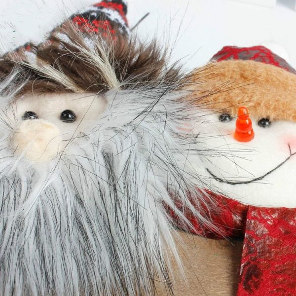 Christmas Decorations Pendant Santa Snowman Fabric Doll Hanging Living Room Window Decoration (Red Edge) - Image 5
