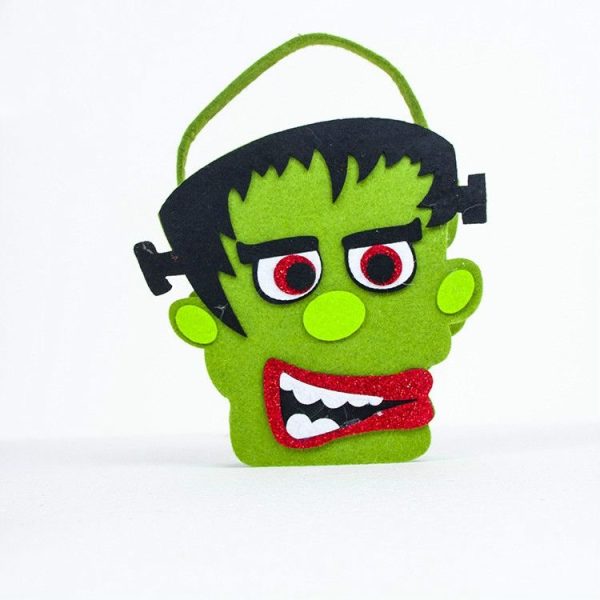 2 PCS Halloween Non-woven Tote Bag Decoration Basket Candy Gift Box Props (Frankenstein)