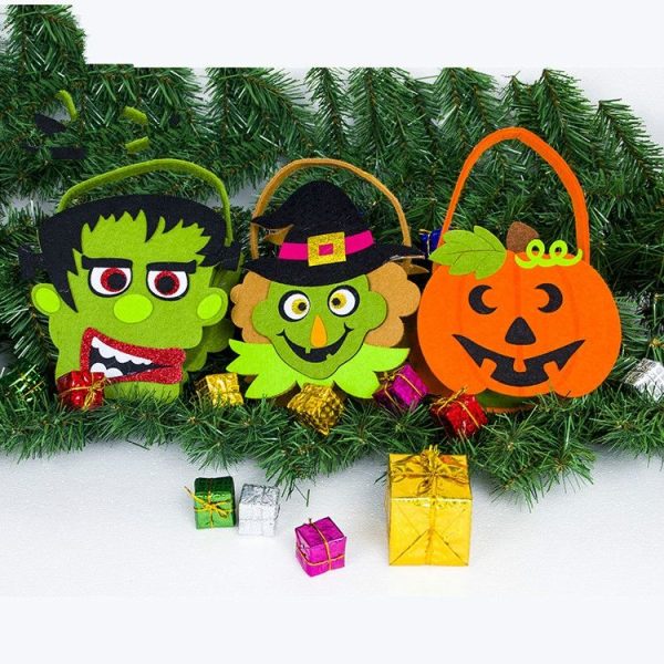 2 PCS Halloween Non-woven Tote Bag Decoration Basket Candy Gift Box Props (Frankenstein) - Image 3