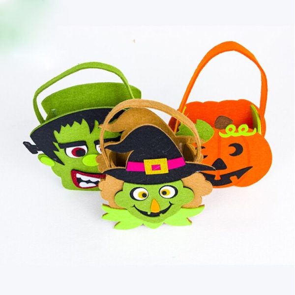 2 PCS Halloween Non-woven Tote Bag Decoration Basket Candy Gift Box Props (Frankenstein) - Image 5
