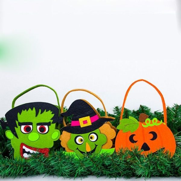 2 PCS Halloween Non-woven Tote Bag Decoration Basket Candy Gift Box Props (Frankenstein) - Image 6