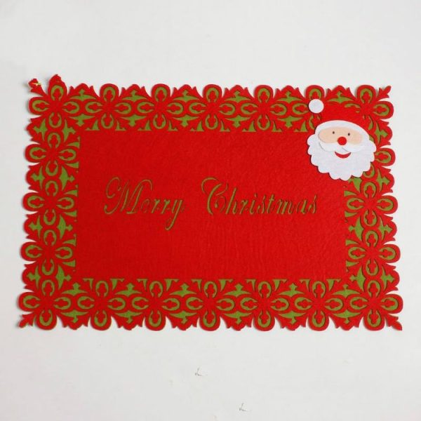 2 PCS Creative Christmas Double-decker Placemat Table Decoration (Santa) - Image 2