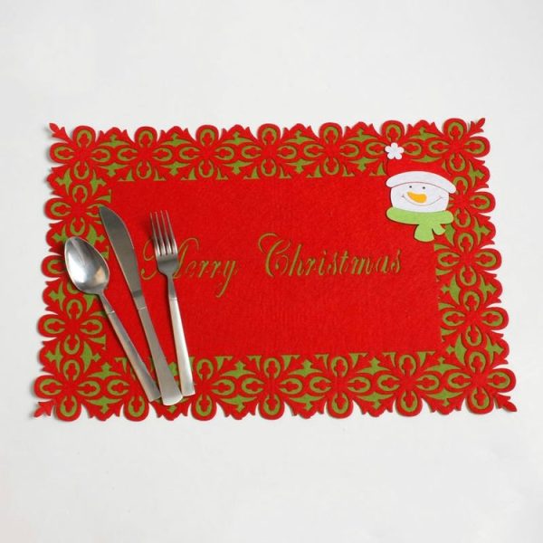 2 PCS Creative Christmas Double-decker Placemat Table Decoration (Santa) - Image 3