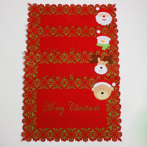 2 PCS Creative Christmas Double-decker Placemat Table Decoration (Santa) - Image 4