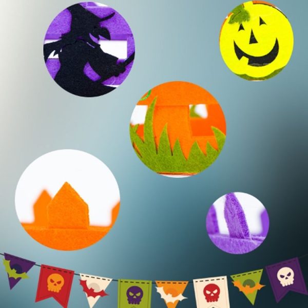CP0033 2 PCS Halloween Scene Layout Pumpkin Witch Bucket Decoration Props Non-woven Basket (Pumpkin) - Image 4
