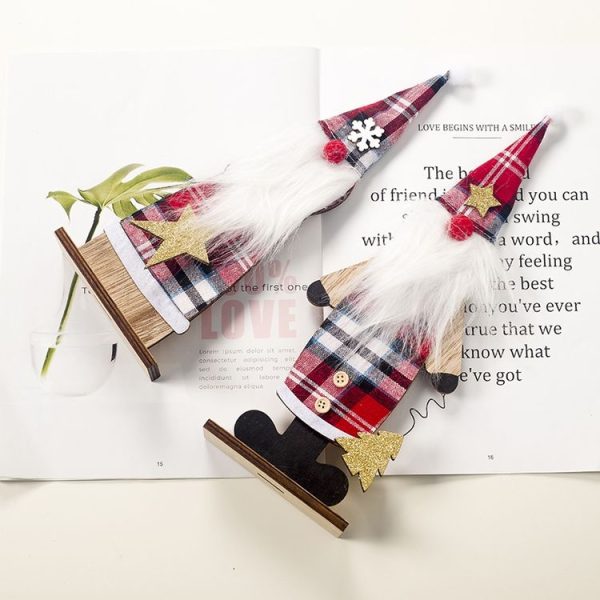 2 PCS Christmas Creative Painted Cartoon Wooden Ornament (Christmas Tree) - Image 4