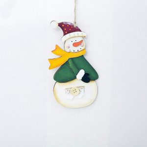 2 PCS Christmas Creative Painted Cartoon Resin Pendant Ornament (Christmas Snowman)