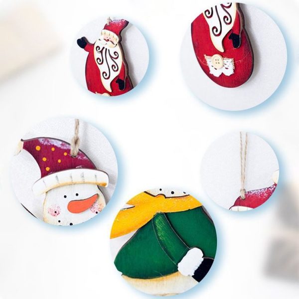 2 PCS Christmas Creative Painted Cartoon Resin Pendant Ornament (Christmas Snowman) - Image 3