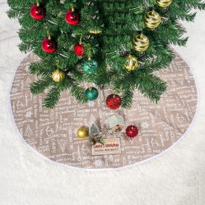 2 PCS Christmas Fabric Letter Print Christmas Tree Bottom Decoration Tree Skirt, Size: 60cm
