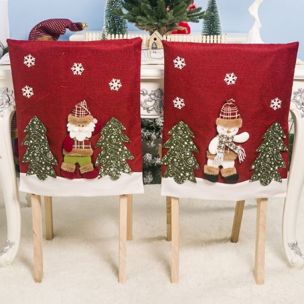 2 PCS Christmas Felt Fabric Three-dimensional Christmas Elk Doll Chair Cover (Old Man) - Image 3