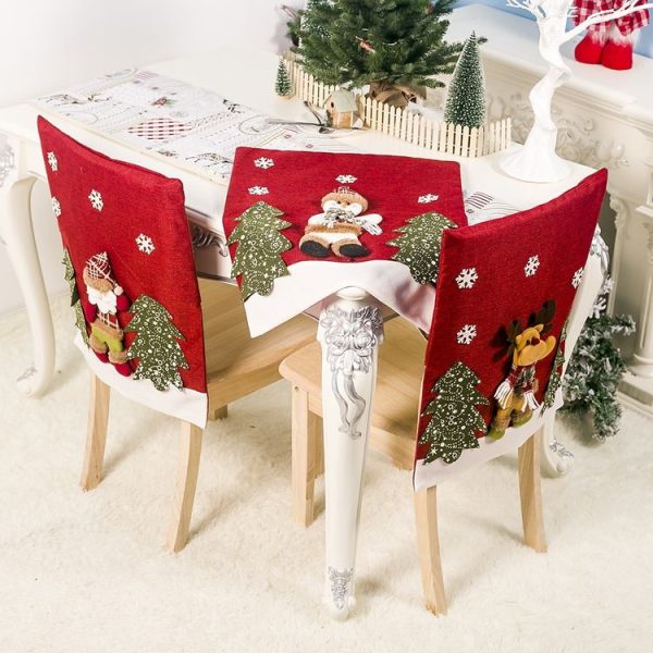 2 PCS Christmas Felt Fabric Three-dimensional Christmas Elk Doll Chair Cover (Old Man) - Image 4