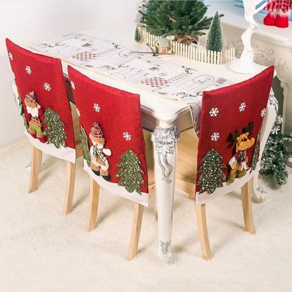 2 PCS Christmas Felt Fabric Three-dimensional Christmas Elk Doll Chair Cover (Old Man) - Image 6