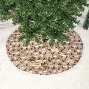 2 PCS Christmas Fabric Elk Print Christmas Tree Bottom Decorative Tree Skirt, Size: 60cm