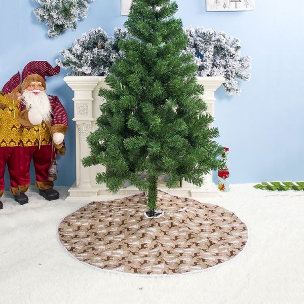 2 PCS Christmas Fabric Elk Print Christmas Tree Bottom Decorative Tree Skirt, Size: 60cm - Image 4