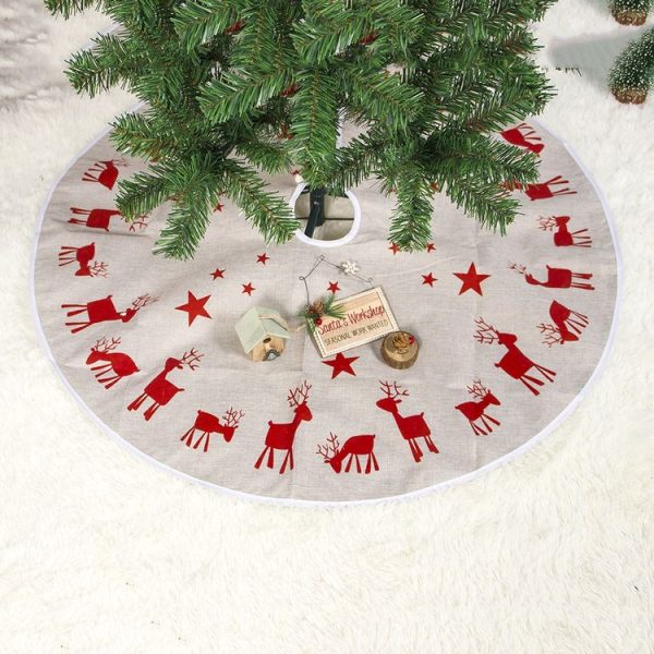 2 PCS Christmas Creative Elk Print Christmas Tree Bottom Ornament, Size: 100 CM