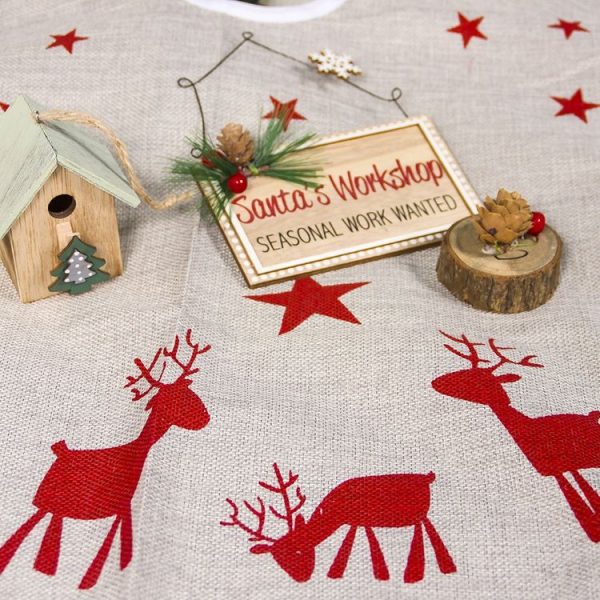 2 PCS Christmas Creative Elk Print Christmas Tree Bottom Ornament, Size: 100 CM - Image 3