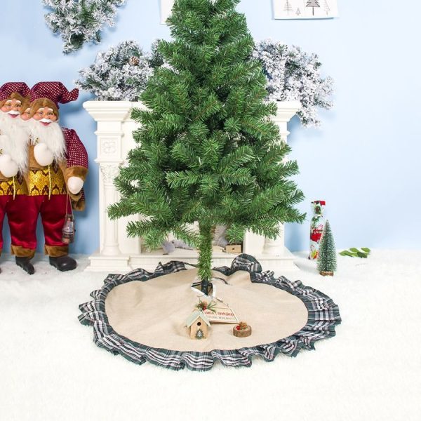 2 PCS Christmas Creative Fabric Plaid Christmas Tree Bottom Ornament, Size: 100 cm (Green) - Image 3