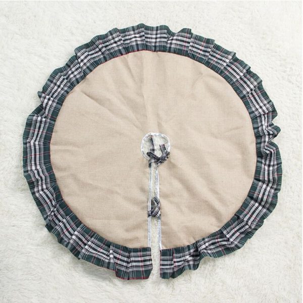 2 PCS Christmas Creative Fabric Plaid Christmas Tree Bottom Ornament, Size: 100 cm (Green) - Image 4