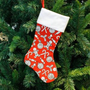 2 PCS Print Christmas Socks Gift Bag Creative Christmas Tree Decoration (Crutch Print)