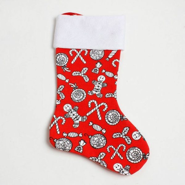 2 PCS Print Christmas Socks Gift Bag Creative Christmas Tree Decoration (Crutch Print) - Image 3