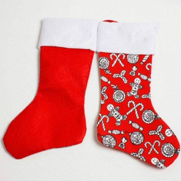2 PCS Print Christmas Socks Gift Bag Creative Christmas Tree Decoration (Crutch Print) - Image 4
