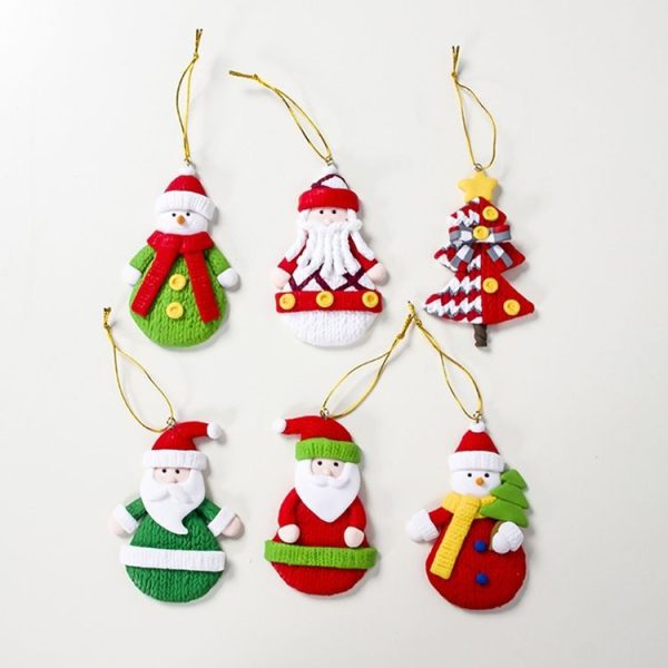 2 PCS Christmas Colored Sparkling Santa Claus Pendant Creative Christmas Tree Decoration Accessories (Christmas Tree) - Image 2