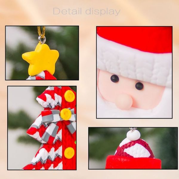 2 PCS Christmas Colored Sparkling Santa Claus Pendant Creative Christmas Tree Decoration Accessories (Christmas Tree) - Image 3