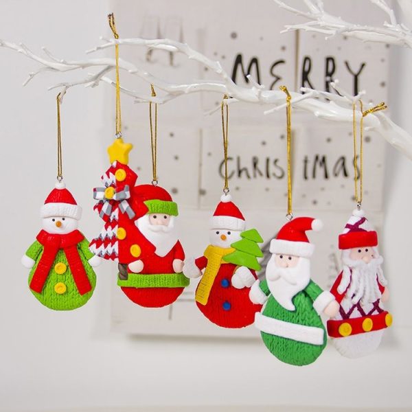 2 PCS Christmas Colored Sparkling Santa Claus Pendant Creative Christmas Tree Decoration Accessories (Christmas Tree) - Image 4