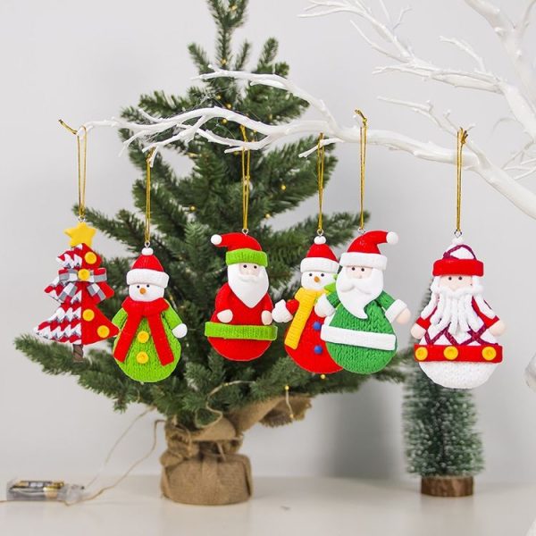 2 PCS Christmas Colored Sparkling Santa Claus Pendant Creative Christmas Tree Decoration Accessories (Christmas Tree) - Image 5