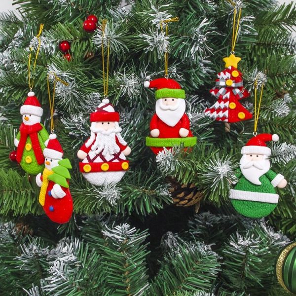 2 PCS Christmas Colored Sparkling Santa Claus Pendant Creative Christmas Tree Decoration Accessories (Christmas Tree) - Image 6