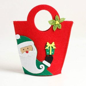 2 PCS Christmas decorations Non-woven Christmas gift bags Christmas Eve portable apple bags (Santa Claus)