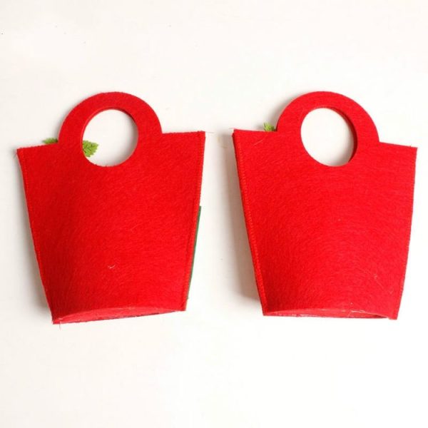 2 PCS Christmas decorations Non-woven Christmas gift bags Christmas Eve portable apple bags (Santa Claus) - Image 4