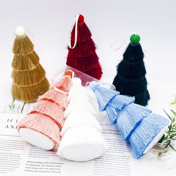 2 PCS Tassel Christmas Tree Ornaments Creative Home Decoration Ornaments (Red) - Image 5