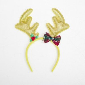 Creative Christmas Antlers Head Buckle Headband Children Adult Christmas Antler Headband (Yellow)