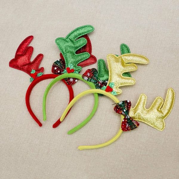 Creative Christmas Antlers Head Buckle Headband Children Adult Christmas Antler Headband (Yellow) - Image 3