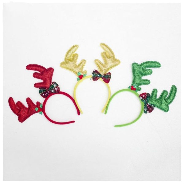 Creative Christmas Antlers Head Buckle Headband Children Adult Christmas Antler Headband (Yellow) - Image 5