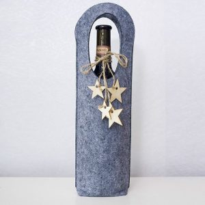 2 PCS Creative Christmas Felt Red Wine Bottle Set (Grey)